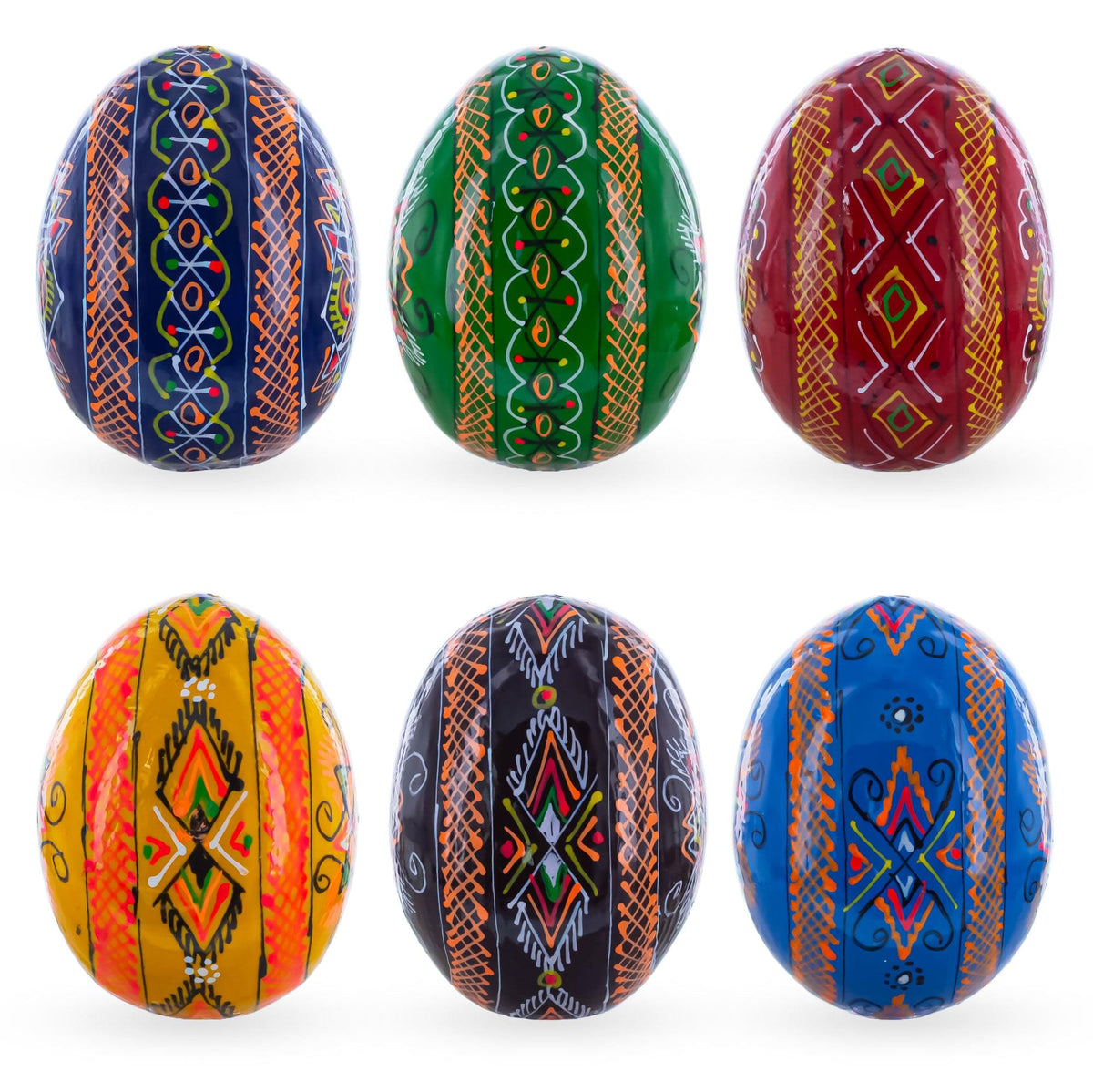 a group of colorful eggs