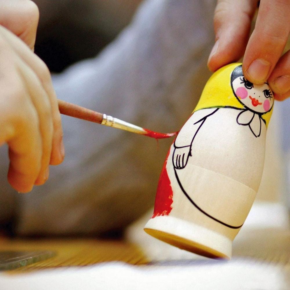 Set of 6 Unfinished Wooden Nesting Dolls DIY Craft Blanks for Painting 6.5 Inches
