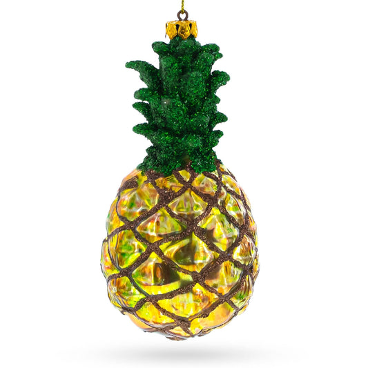 Shiny Pineapple Glass Christmas Ornament