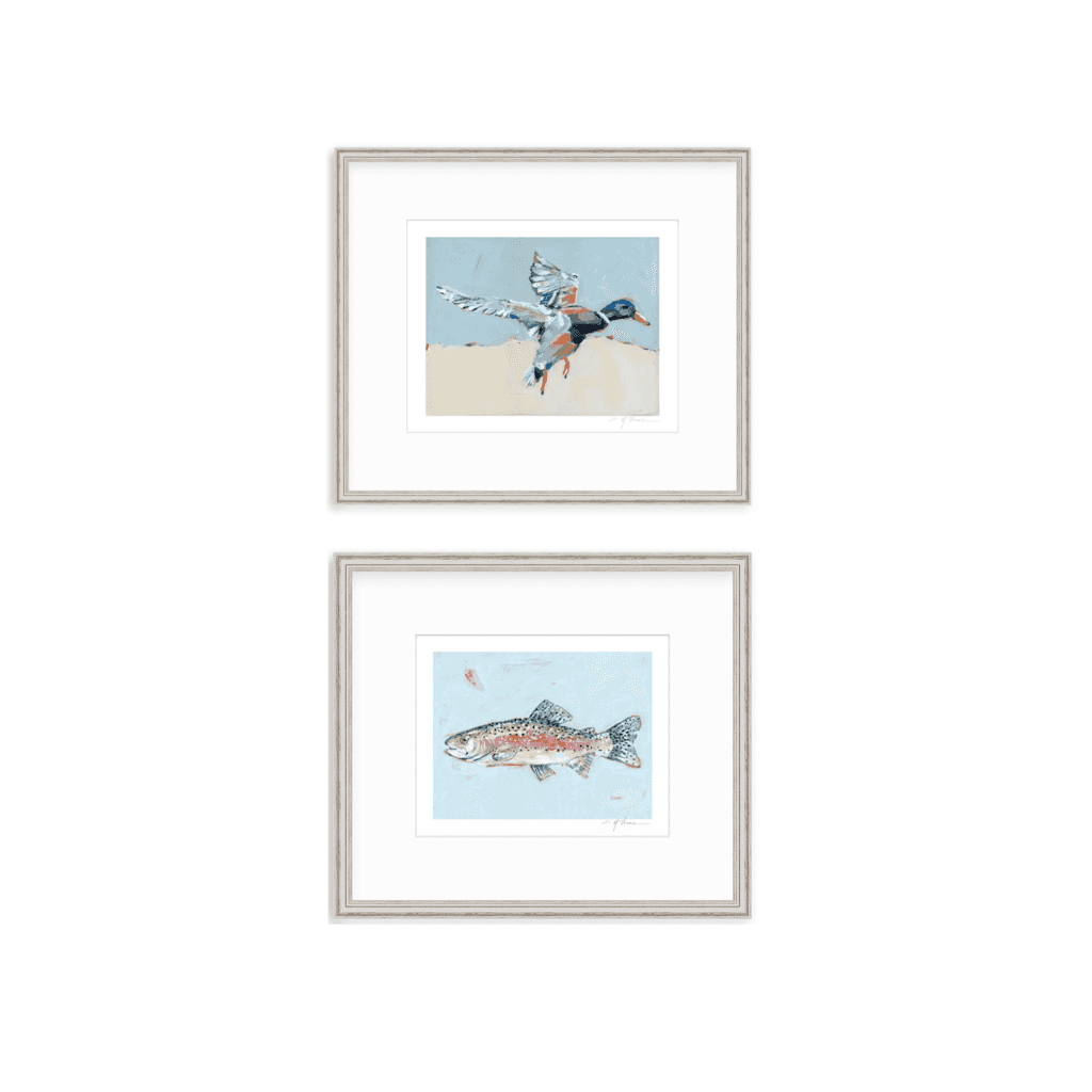Shore Searching Mallard And Fish Fine Art Print