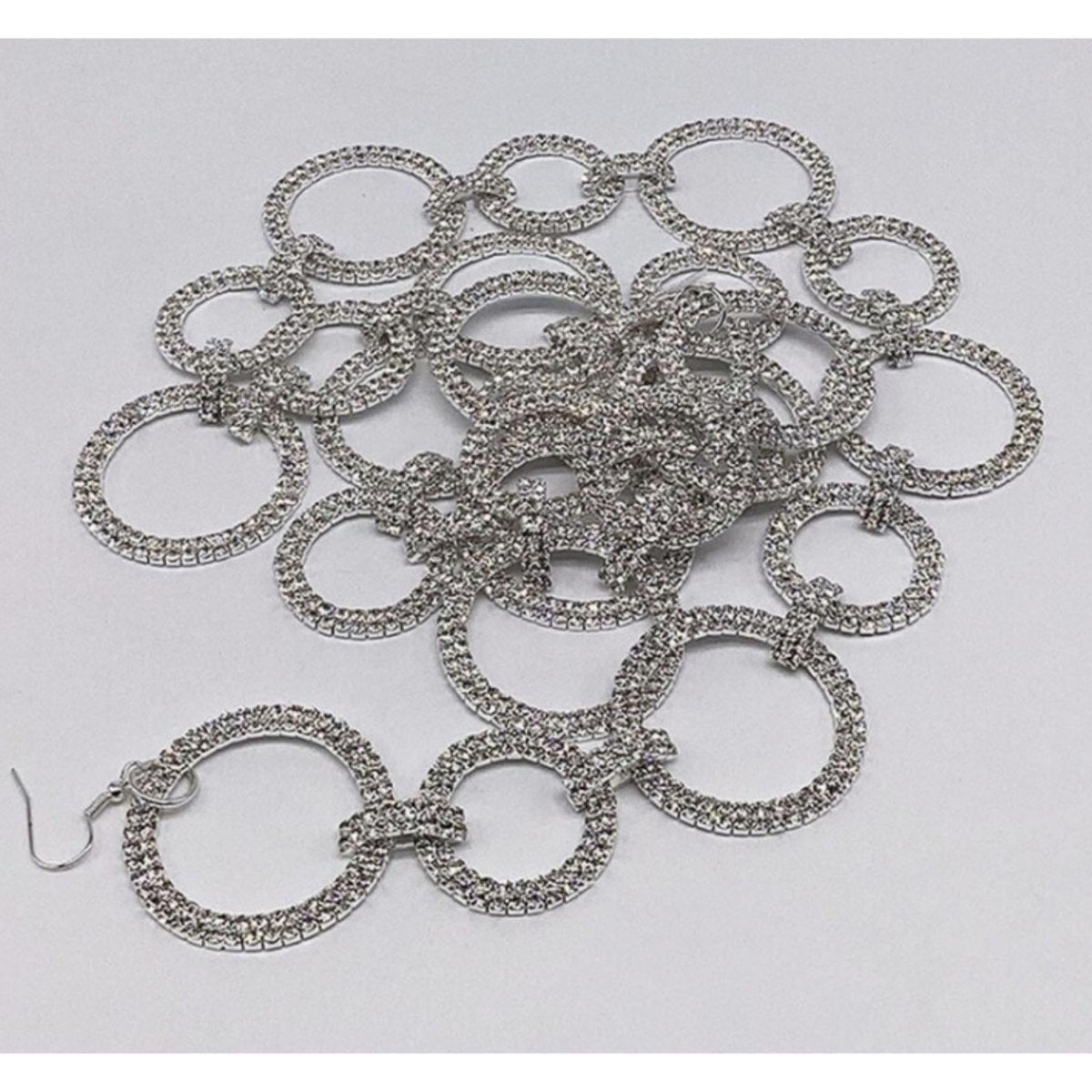 Silver Crystal Circle Christmas Garland, 36"
