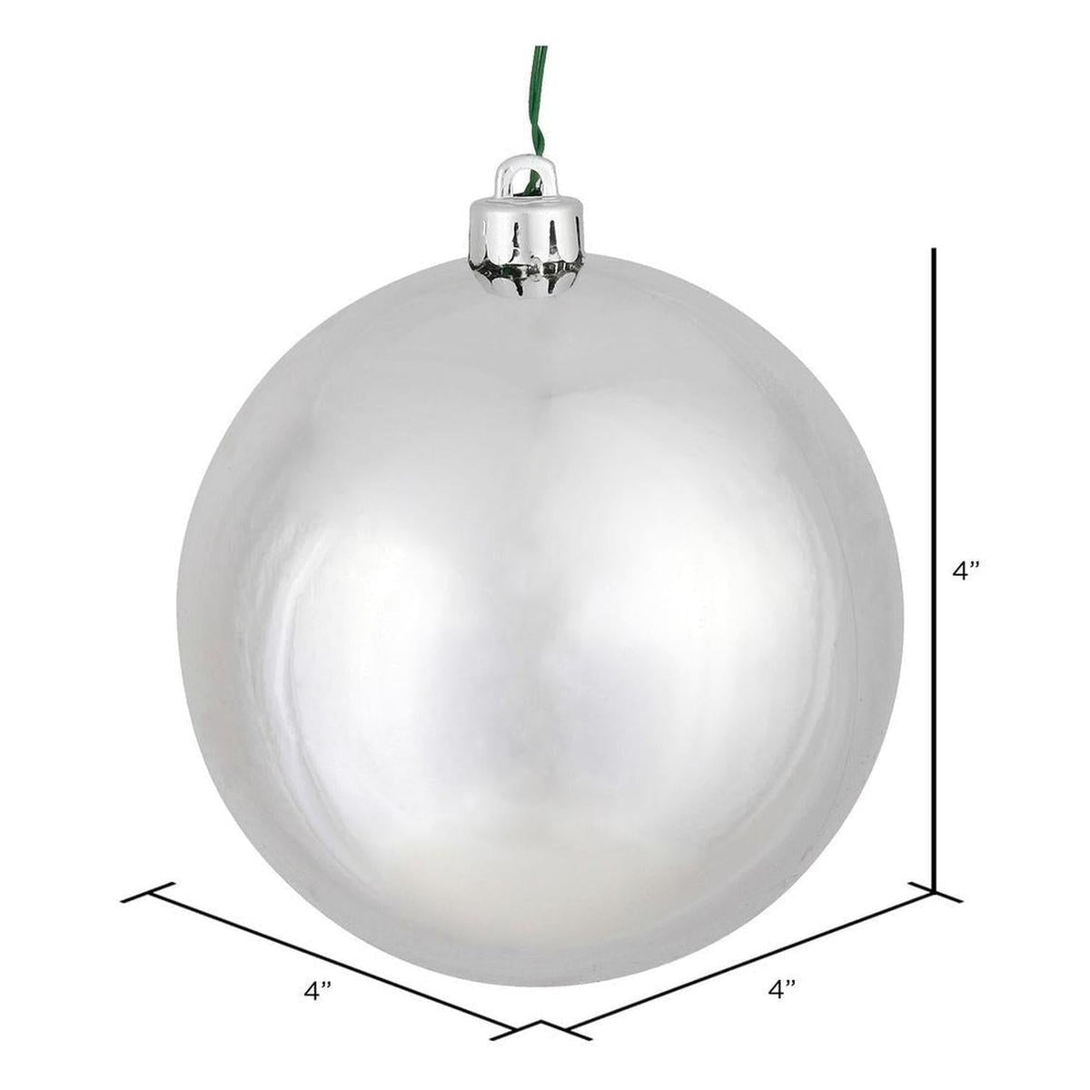 Silver Shiny Ball Christmas Ornaments (6 pack)