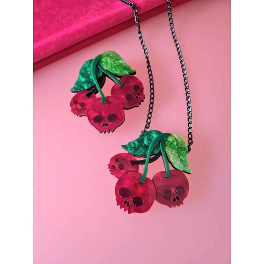 a necklace with skulls on it