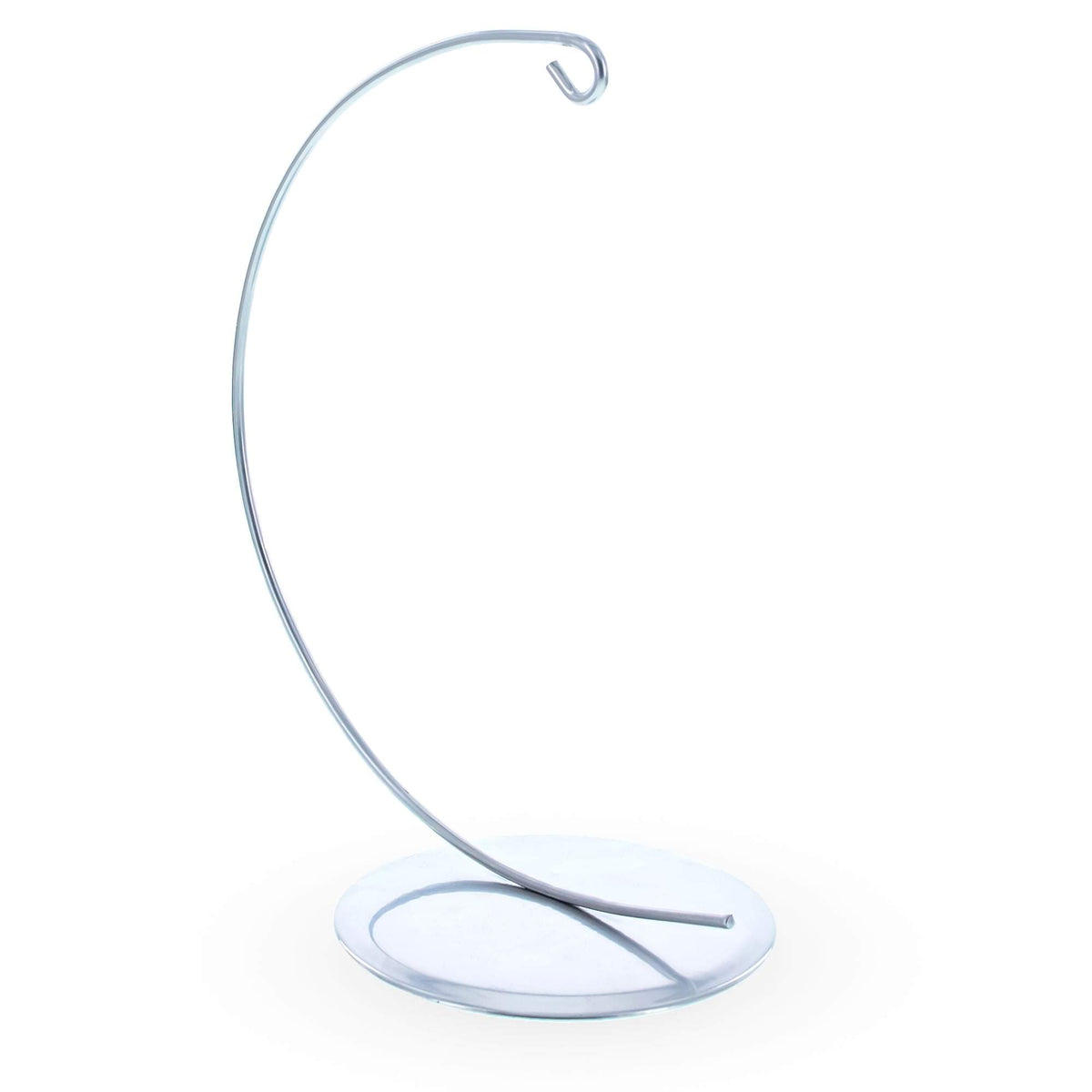 Solid Round Base Silver Metal Ornament Display Stand 7.8 Inches