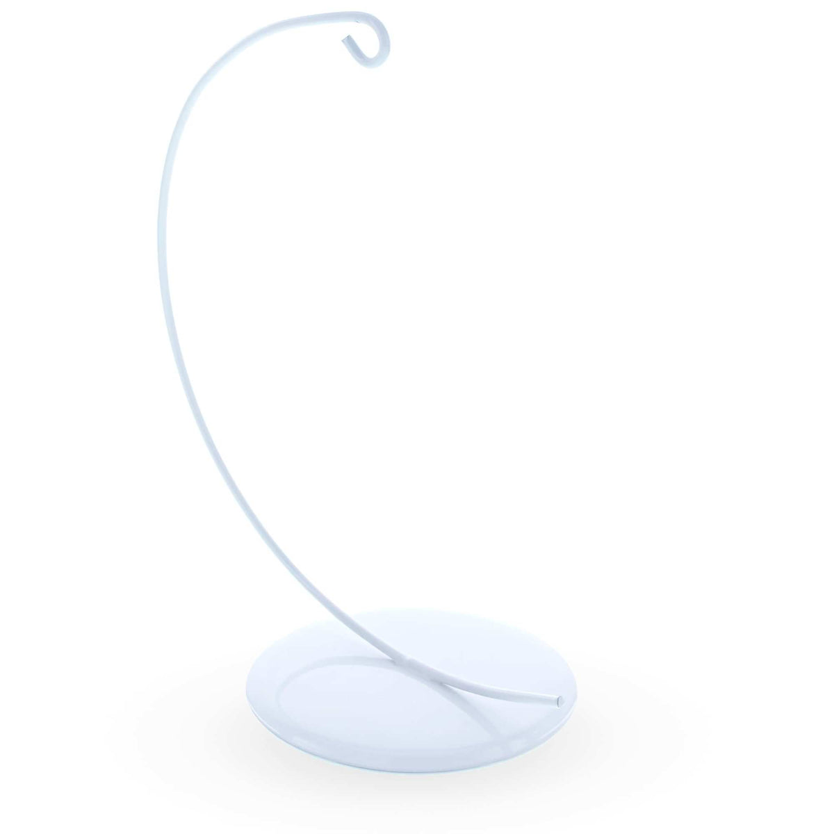 Solid Round Base White Painted Metal Ornament Display Stand 7.8 Inches