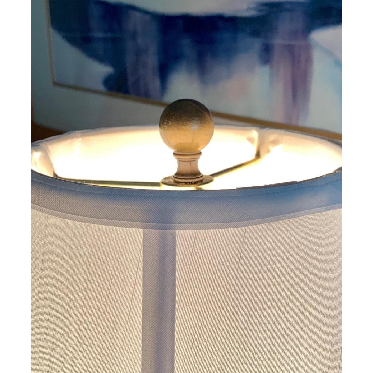 Solid Sphere Round Lamp Finial Antique Brass 1.75"h