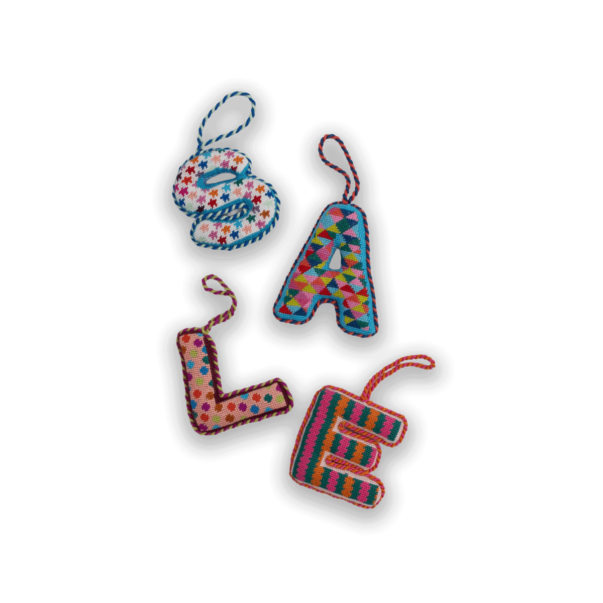 Needlepoint Monogram Ornament - E