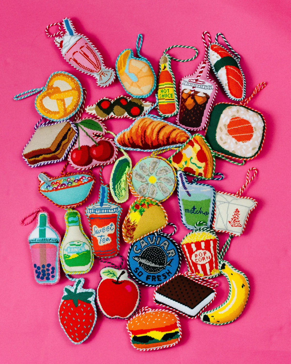 Needlepoint Icon Ornament - Apple