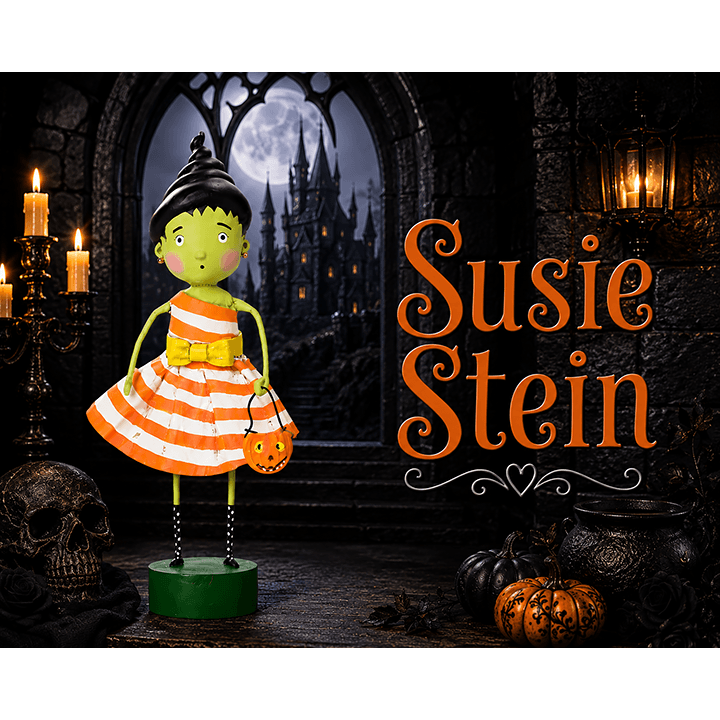 Susie Stein Halloween Figurine by Lori Mitchell — 8-Inch Poly Resin Folk Art Collectible
