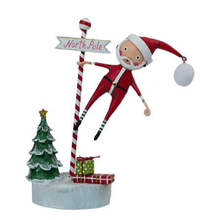 Swinging into Christmas Santa Figurine by Lori Mitchell
