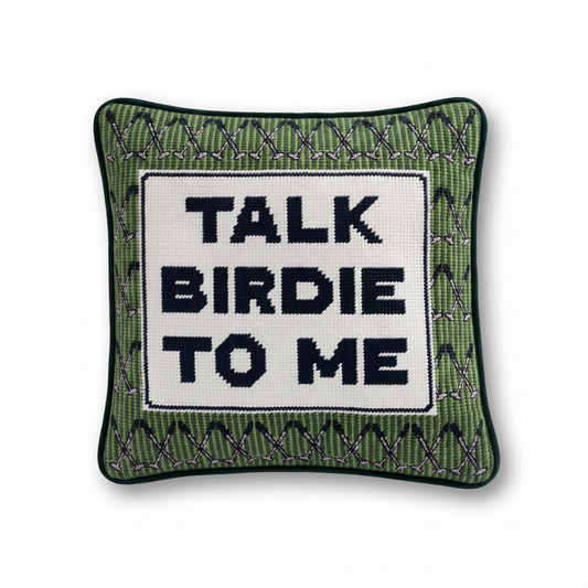 Talk Birdie To Me Needlepoint Pillow