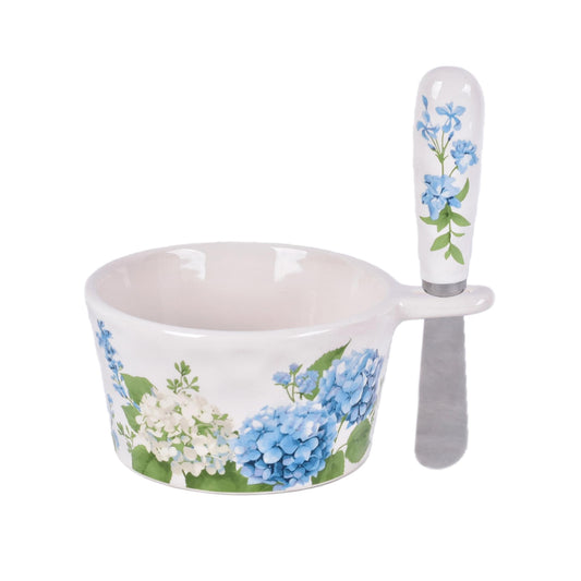 Hydrangea 10 Ounce Bowl w/ Spreader by Temp-tations