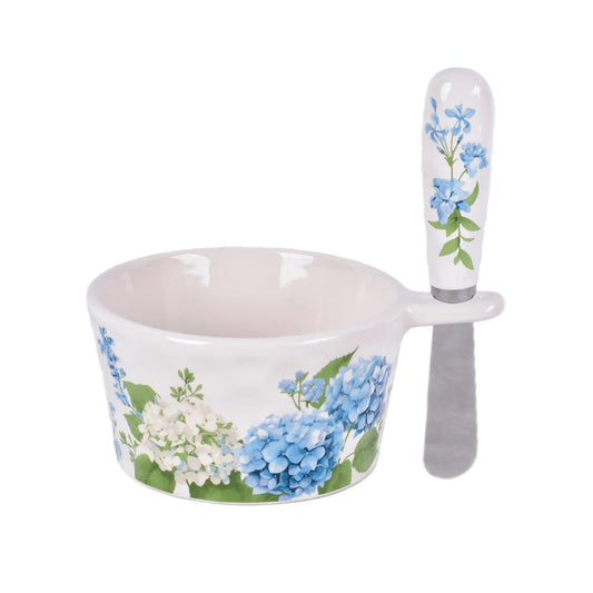 Hydrangea 10 Ounce Bowl w/ Spreader by Temp-tations