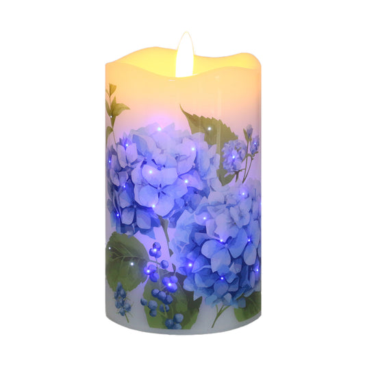 Hydrangea 5 Inch Fiber Optic Candle by Temp-tations