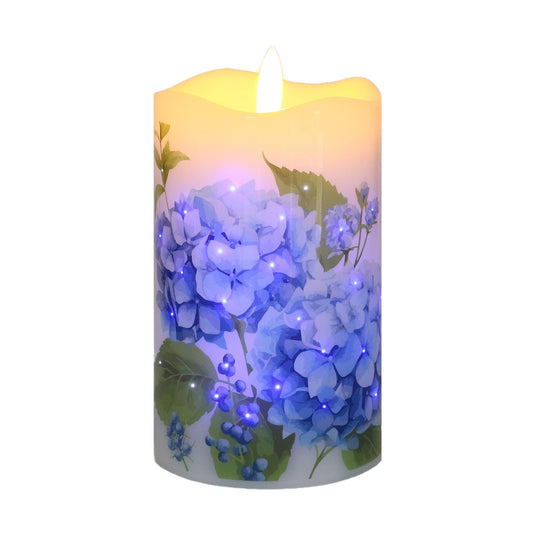 Hydrangea 5 Inch Fiber Optic Candle by Temp-tations