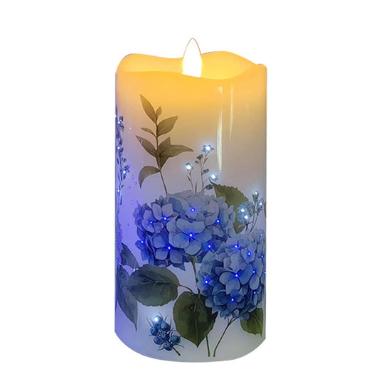 Hydrangea 5 Inch Fiber Optic Candle by Temp-tations