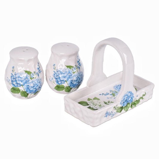 Hydrangea 3 Piece Salt and Pepper Set by Temp-tations