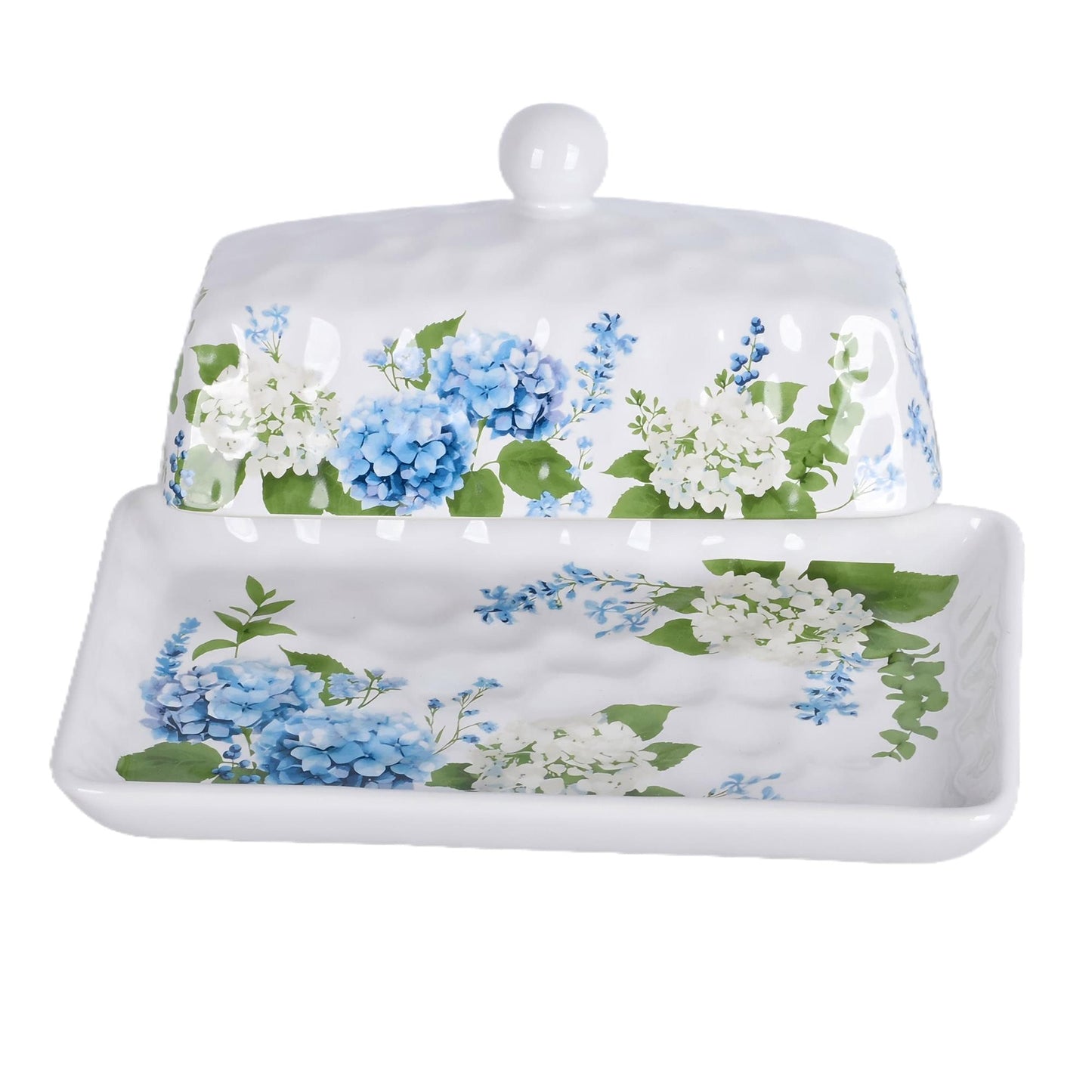 Hydrangea Butter Dish with Lid Set by Temp-tations