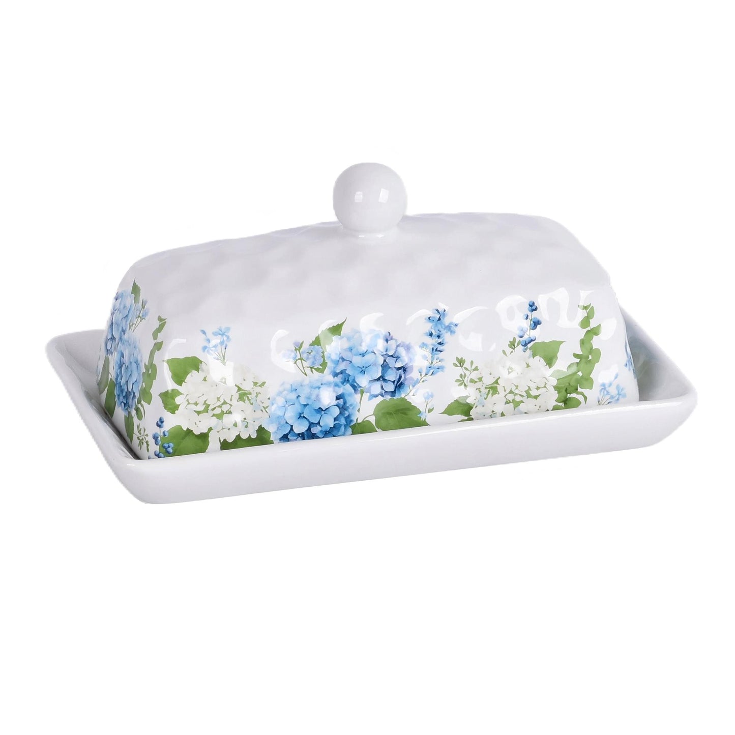 Hydrangea Butter Dish with Lid Set by Temp-tations