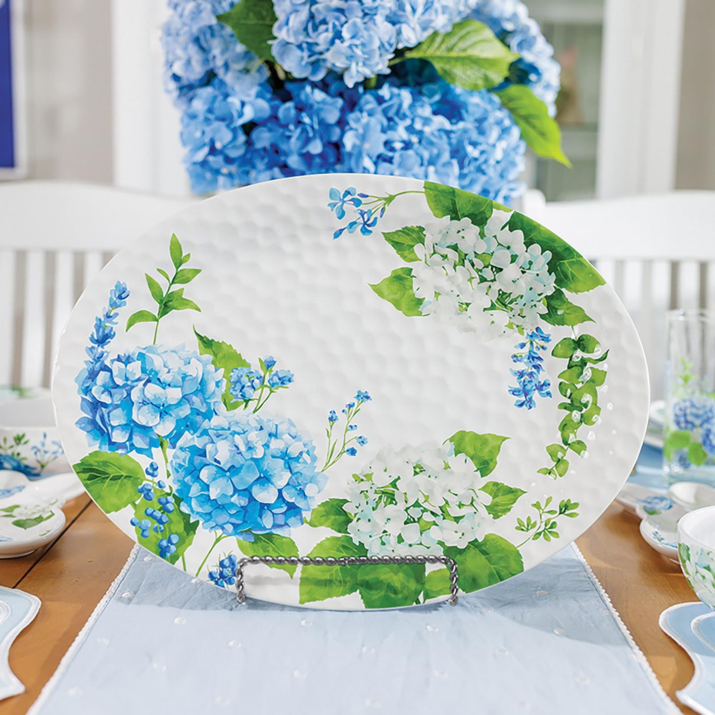 Hydrangea 18 Inch Oval Platter by Temp-tations