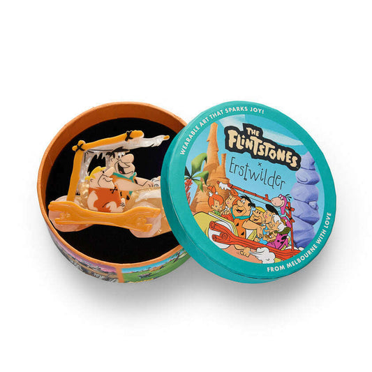 a round box with a cartoon character inside