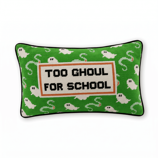 Too Ghoul Needlepoint Pillow