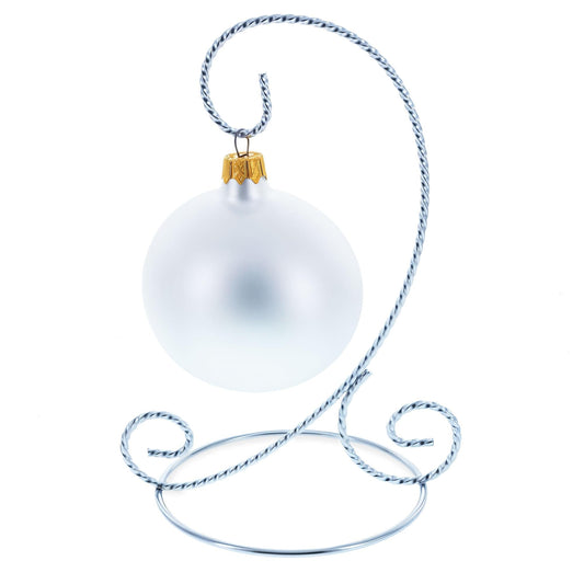 Twisted Wire Silver Metal Ornament Stand Display 7.2 Inches