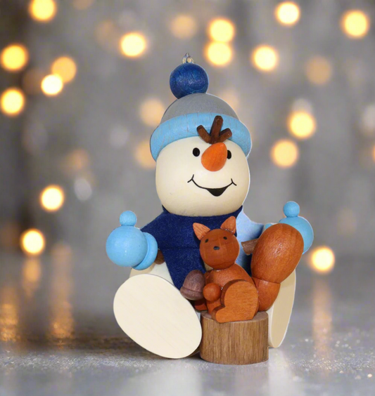 Weihnachtsmann Collectibles - Large Snowman with Squirrel