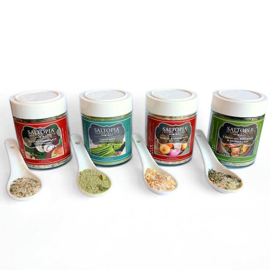 a group of containers with spoons