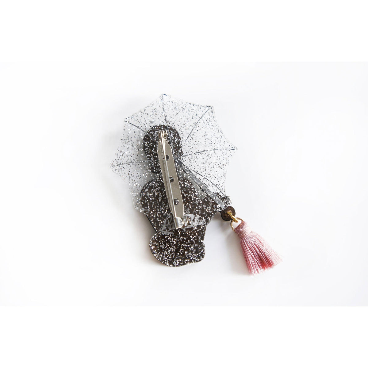 Umbrella Girl Brooch by Laliblue – Retro Kitschy Statement Brooch for Collectors