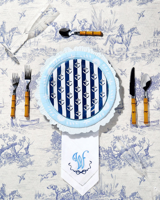 Red Anchor Away Stripes Dessert Plates - 8 Pack