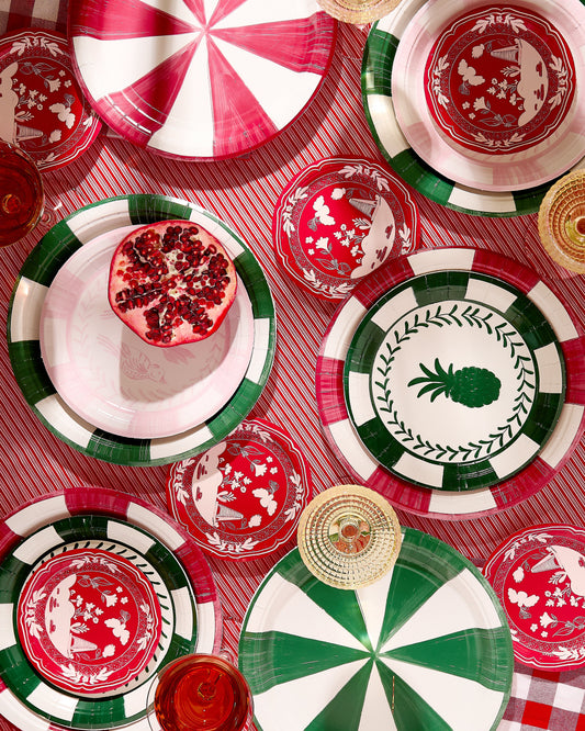Cherry Positano Stripe Dinner Plate - Pack of 8