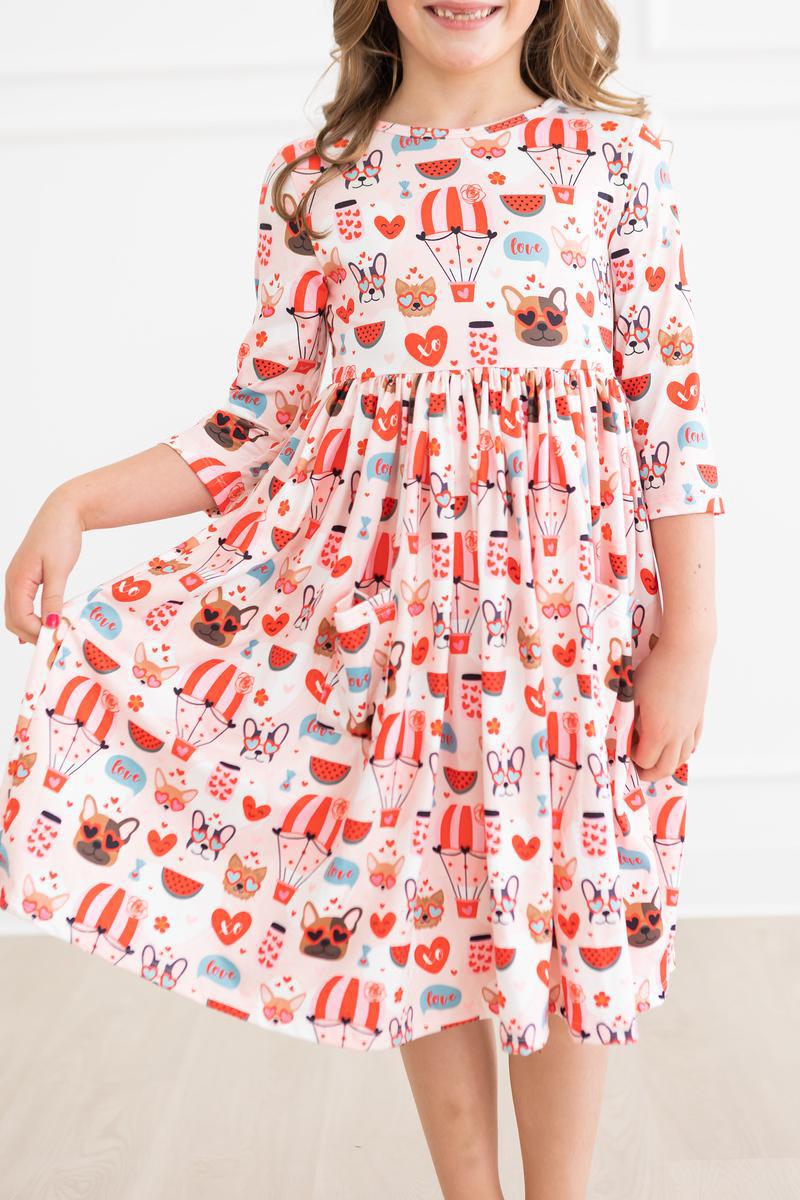 a girl wearing a dress