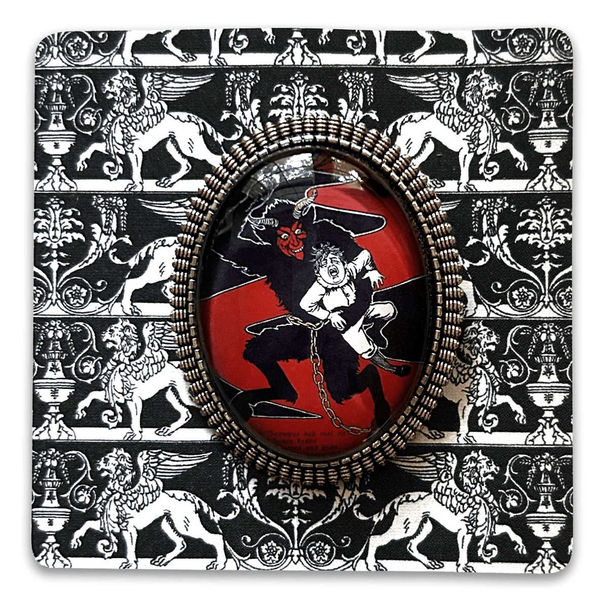 Vintage Cameo Style Krampus Brooch