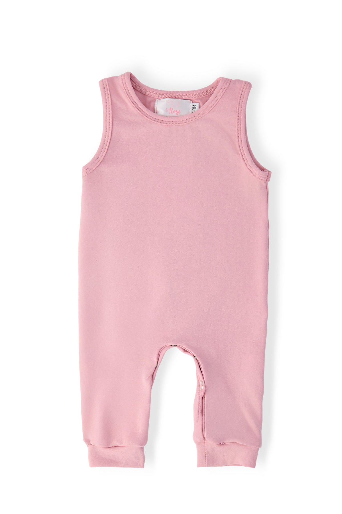 a pink baby romper on a white background