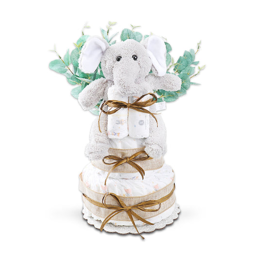 Wild About Baby Two-Tier Diaper Cake Gift Basket