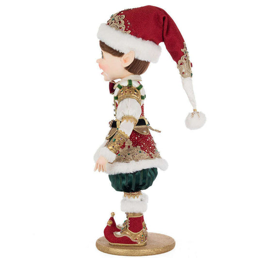 a toy elf on a white background