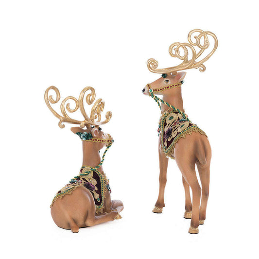 two figurines of a reindeer