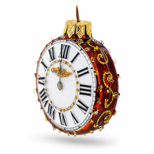a clock with gold and red decorations