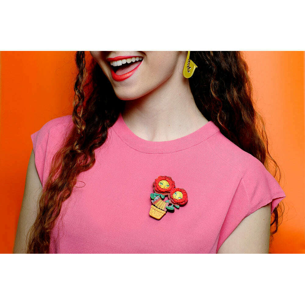 Accordion Flower Brooch by Laliblue
