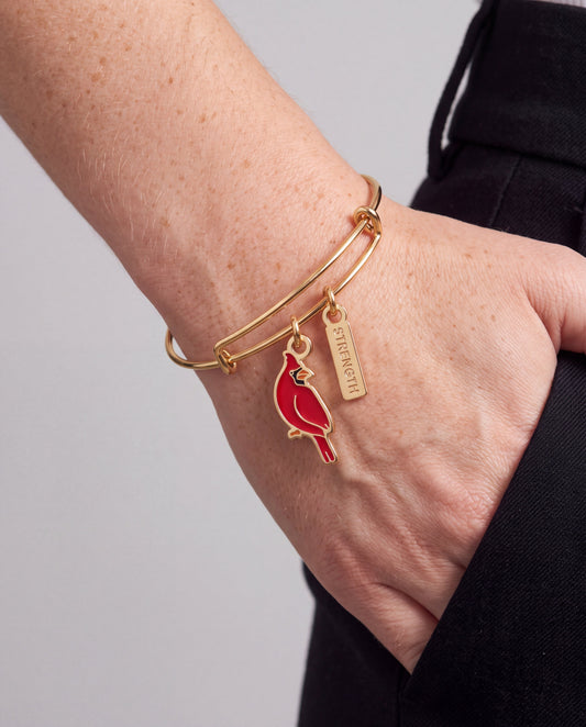 'Strength' Cardinal Duo Charm Bangle Bracelet