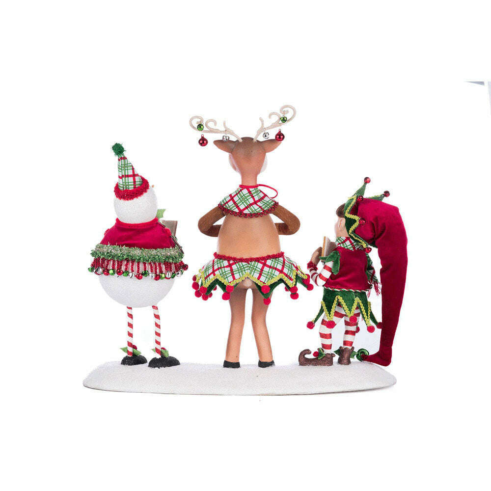 Alfie, Deerdra, And Snowy Christmas Carolers by Katherine's Collection