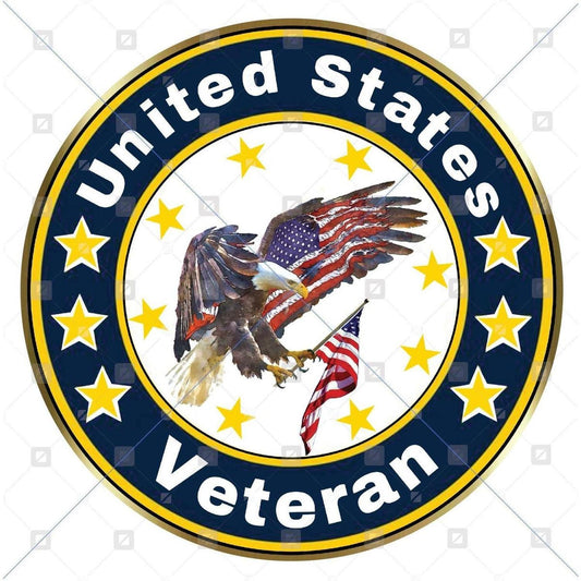 American Eagle Veteran Round Sign