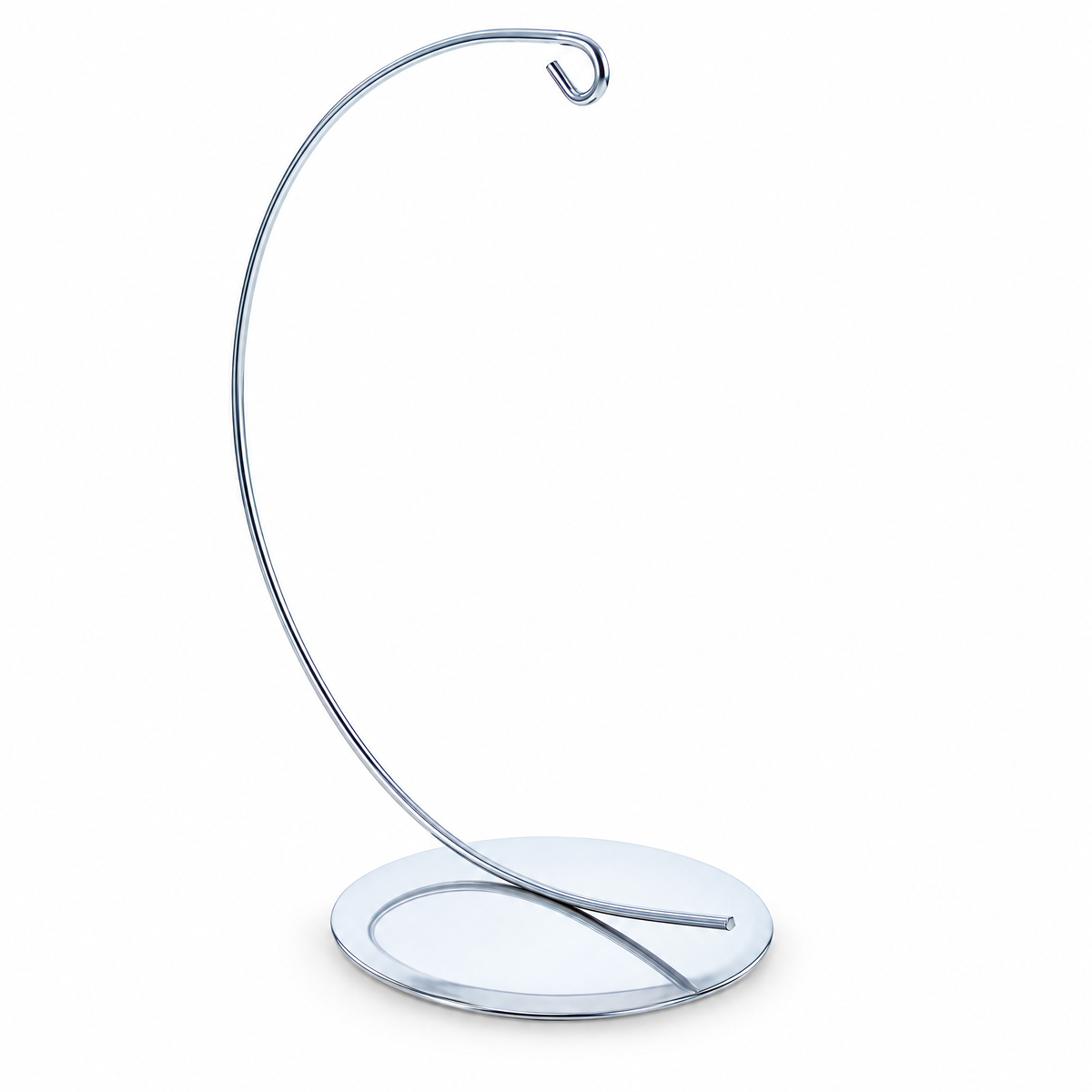 Solid Round Base Silver Metal Ornament Display Stand 7.8 Inches