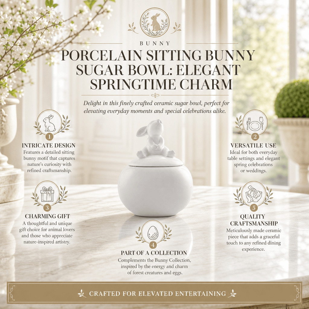Porcelain Sitting Bunny Sugar Bowl