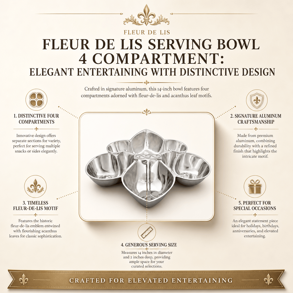 Fleur De Lis Serving Bowl 4 Compartment
