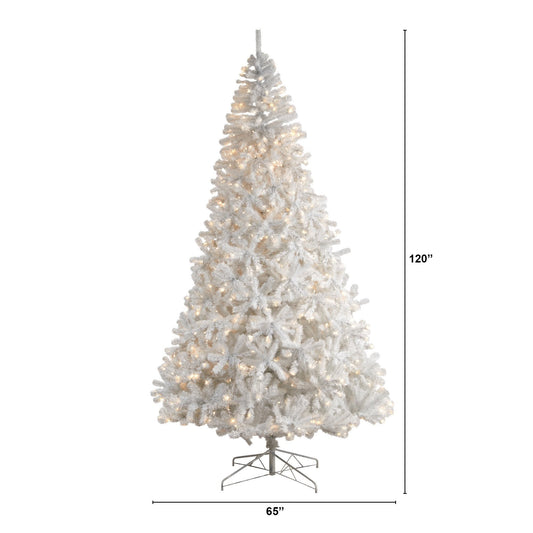a white christmas tree with lights