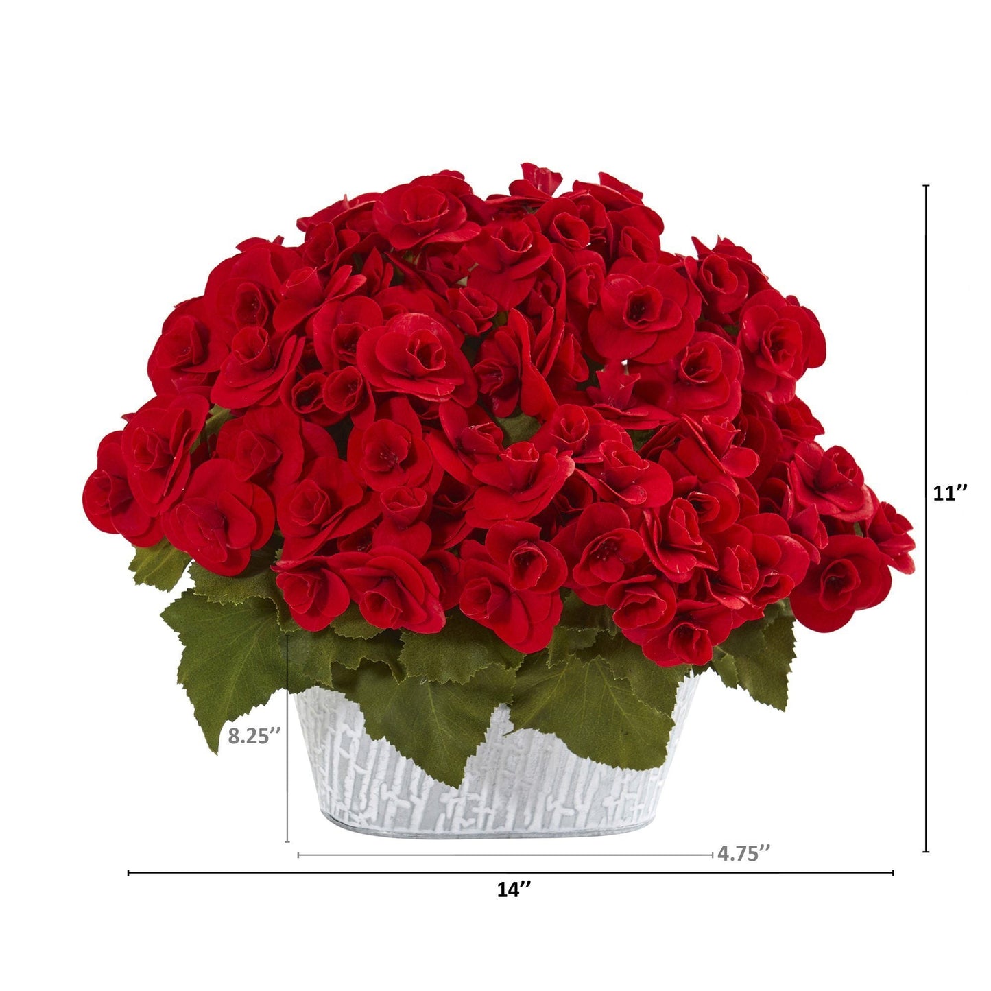 11” Begonia Artificial Arrangement in Decorative Planter