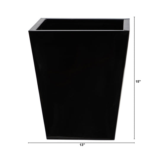 a black rectangular container with a height of the size of it