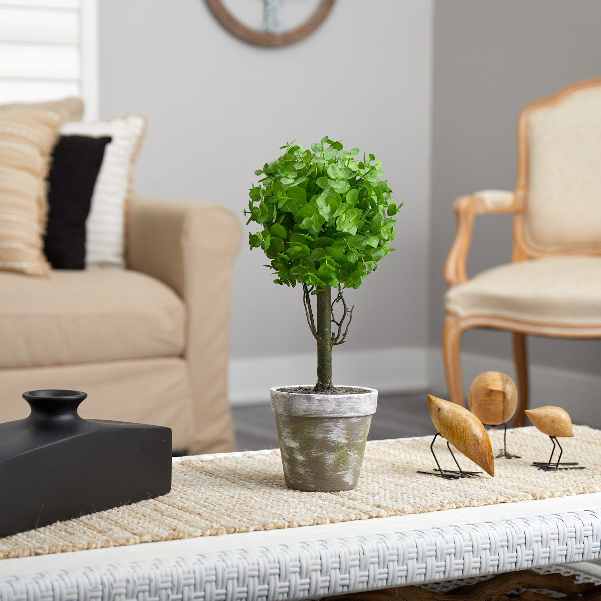 15” Eucalyptus Topiary Artificial Tree